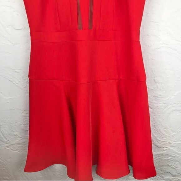 BCBGMaxazria “Poppy” Red halter top skater Dress - Picture 4 of 11